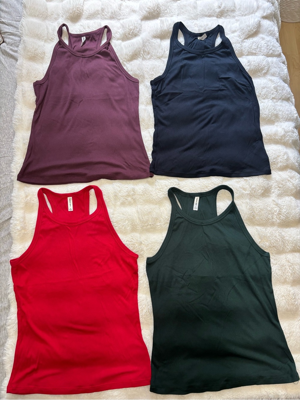 Aritzia Tank Tops - Black, Burgundy, Green, Red